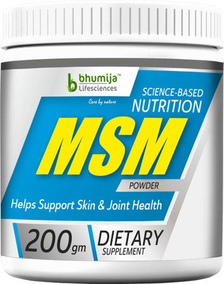 Bhumija Lifesciences MSM (Methylsufonylmethane)Powder For Beauty Bone & Joint Health Plant-Based Protein(200 g, Unflavoured)