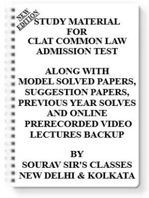 COMMON LAW ADMISSION TEST CLAT [ PACK OF 4 BOOKS ] Study Material +MODEL SOLVED PAPERS+SUGGESTION PAPERS+PREVIOUS YEAR SOLVES+VIDEO PRERECORDED LECTURES BACKUP ONLINE(Spiral, SOURAV SIR'S CLASSES)