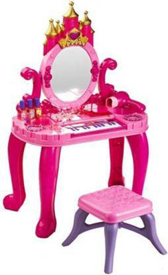 BEAUTY TIMES Castle Vanity Table Set with Piano & Real Blower