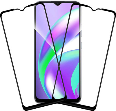 TINGTONG Edge To Edge Tempered Glass for Realme C12(Pack of 2)