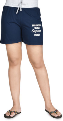 Club A9 Printed Women Blue Regular Shorts