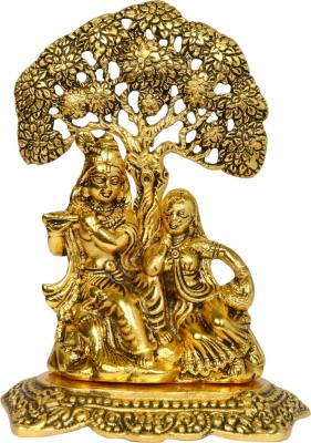 RMCG Traders Radhe Krishna Murti | Krishna Ji Murti | Radha Rani With Krishna Decorative Showpiece  -  18 cm(Metal, Gold)