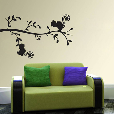 fuzzy 105 cm squirrels Self Adhesive Sticker(Pack of 1)