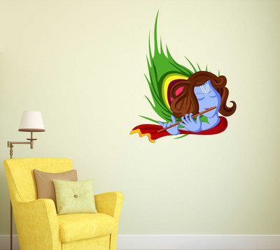 fuzzy 65 cm krishna Self Adhesive Sticker(Pack of 1)