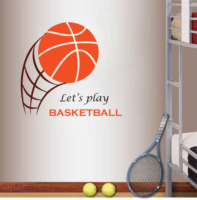 fuzzy 50 cm basket ball Self Adhesive Sticker(Pack of 1)