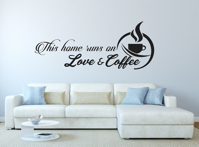 fuzzy 110 cm love and coffe Self Adhesive Sticker(Pack of 1)