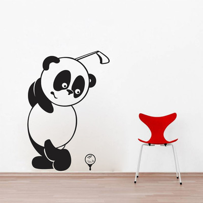 fuzzy 60 cm panda Self Adhesive Sticker(Pack of 1)
