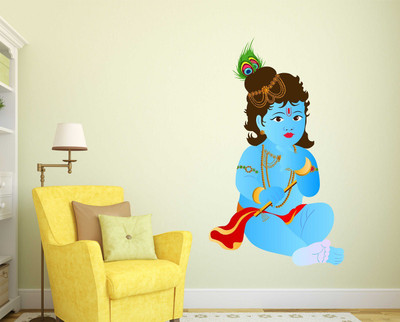 fuzzy 75 cm krishnan Self Adhesive Sticker(Pack of 1)