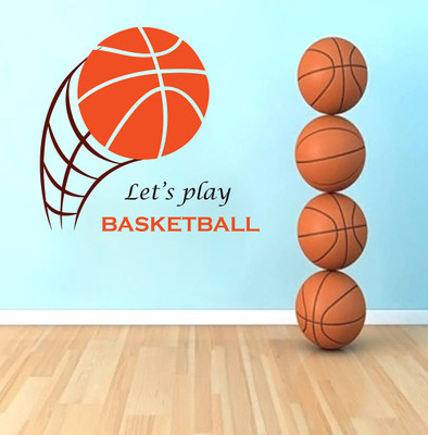 fuzzy 55 cm basket ball Self Adhesive Sticker(Pack of 1)