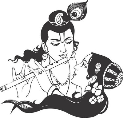 marvellous 60 cm m...radhawithkrishan212 Self Adhesive Sticker(Pack of 1)