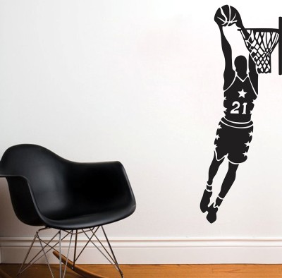 WALLDECORS 60.96 cm BASKETBALL PLAYER NO 21 IMAGE Self Adhesive Sticker(Pack of 1)