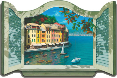 Jagvii 45 cm A beautiful house on the edge of see ,Wall sticker Removable Sticker(Pack of 1)