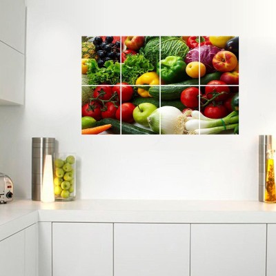 GLOBAL GRAPHICS 77 cm Kitchen Wallpaper Fresh Vegitables oil/waterproof Kitchen wallpaper(pvc vinyl,multicolor,size48x77cm) Self Adhesive Sticker(Pack of 1)