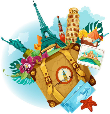 fuzzy 55 cm world travel Self Adhesive Sticker(Pack of 1)