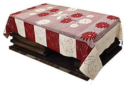 SHRI MAHAVIR IMPEX Self Design 4 Seater Table Cover(Maroon, Cream, Polyester)