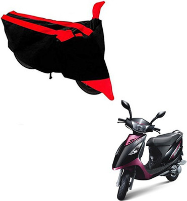 RPSENTTERPR Two Wheeler Cover for TVS(Scooty Streak, Black, Red)