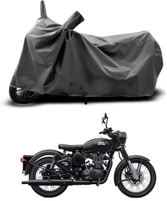 SEBONGO Two Wheeler Cover for Royal Enfield(Classic 350, Grey)