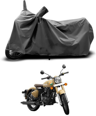 SEBONGO Two Wheeler Cover for Royal Enfield(Classic 350, Grey)