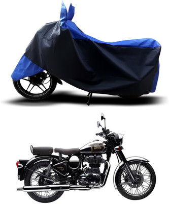SEBONGO Two Wheeler Cover for Royal Enfield(Classic Chrome, Blue)
