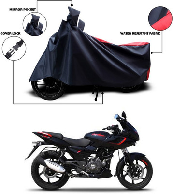 SEBONGO Two Wheeler Cover for Bajaj(Pulsar 180 DTS-i, Red, Black)
