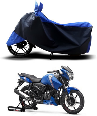 SEBONGO Two Wheeler Cover for TVS(Apache RTR 160 4V, Blue, Black)