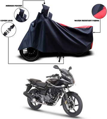 SEBONGO Two Wheeler Cover for Bajaj(Pulsar 220 DTS-i, Red, Black)