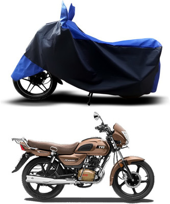 ANTHUB Two Wheeler Cover for TVS(Radeon, Blue, Black)