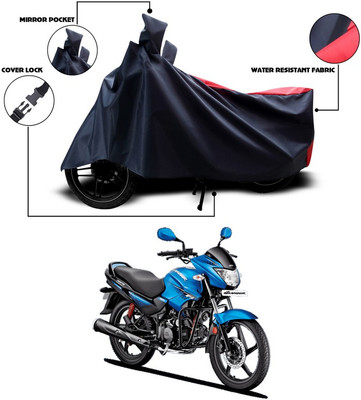 SEBONGO Two Wheeler Cover for Hero(Glamour Programmed FI, Red, Black)