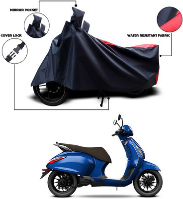 SEBONGO Two Wheeler Cover for Bajaj(Chetak, Red, Blue)