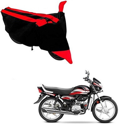 RPSENTTERPR Waterproof Two Wheeler Cover for Hero(CD deluxe, Black, Red)