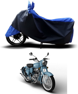 SEBONGO Two Wheeler Cover for Royal Enfield(Bullet 350, Blue)