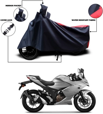 SEBONGO Two Wheeler Cover for Suzuki(Gixxer SF, Red, Black)