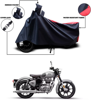 SEBONGO Waterproof Two Wheeler Cover for Royal Enfield(Bullet 350, Red, Blue)