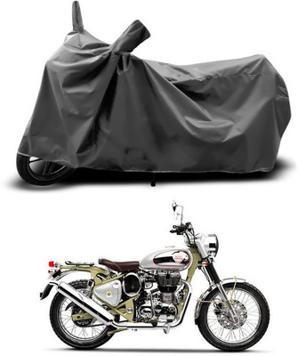 SEBOMGO Two Wheeler Cover for Royal Enfield(Bullet Trials 500, Grey)
