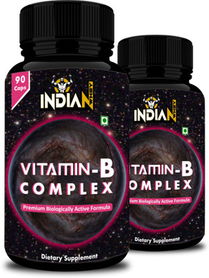 Indian Whey B-Complex Vitamins-B12, B1, B2, B3, B6, Biotin | B-Complex Supplement, Pack of 2(2 x 90 No)