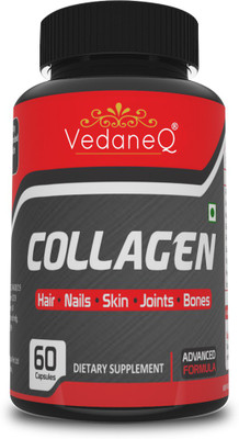 VedaneQ Collagen Capsules Supplement 1000 Mg, Skin Hair Nails Joints & Bones 60 Capsules(60 No)