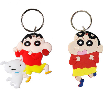 AVI DoubleSided Crayon Shinchan with Dog design Combopack Key Chain(Multicolor)