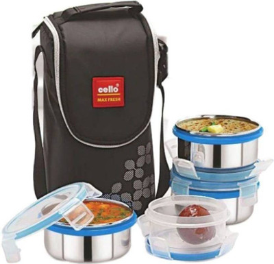 cello MF Lunch Steel Click4 4 Containers Lunch Box(500 ml)