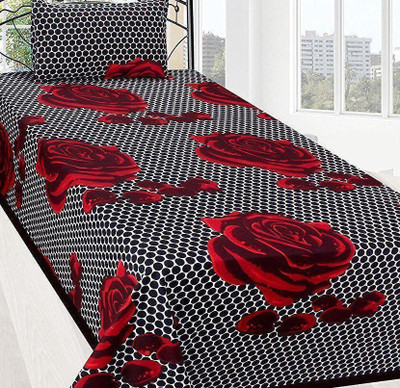 LOXICA 140 TC Polycotton Single Printed Flat Bedsheet(Pack of 1, Multicolor)