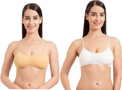 OSTIUM Women Full Coverage Lightly Padded Bra(Beige, White)