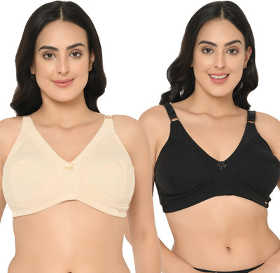 Curvy Love Plus Size Women Full Coverage Non Padded Bra(Beige)