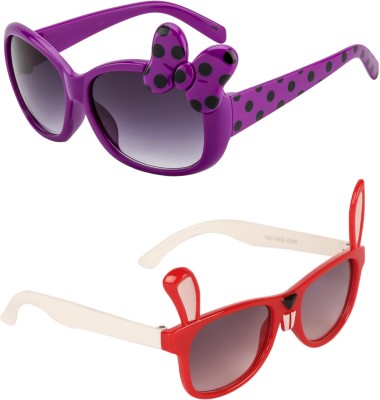 AMOUR Oval Sunglasses(For Boys & Girls, Black)