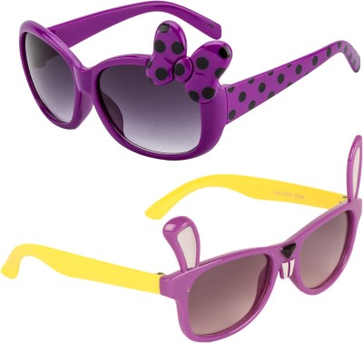 AMOUR Oval Sunglasses(For Boys & Girls, Black)