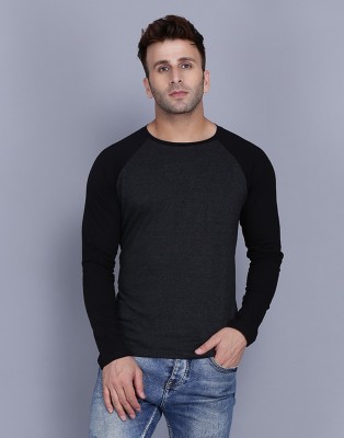 Fascista Colorblock Men Round Neck Grey T-Shirt