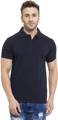 Polo Plus Solid Men Polo Neck Blue T-Shirt