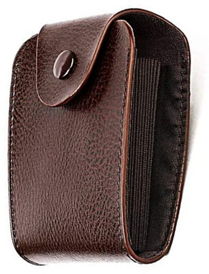 StealODeal Dark Brown Leather Credit 15 Card Holder(Set of 1, Brown)