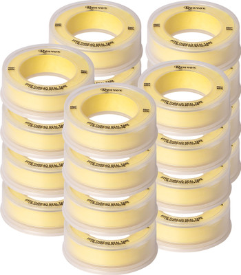 RENVOX Single Sided Teflon Tape for Plumbing Pipe fittings,Aquarium,Washing Machine,Water Tap to fix water leak (Pack of 20) Cello Tape And Dispensers (Manual)(Set of 20, Yellow)