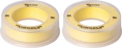 RENVOX Single Sided Teflon Tape for Plumbing Pipe fittings,Aquarium,Washing Machine,Water Tap to fix water leak (Pack of 2) Cello Tape And Dispensers (Manual)(Set of 2, Yellow)