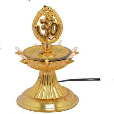 Vonc 1 Layer Electric Gold LED Plastic Diya Light For Diwali Temple Decoration (Pack of 1) Table Diya (Height: 5 inch) Plastic Table Diya(Height: 6 inch)