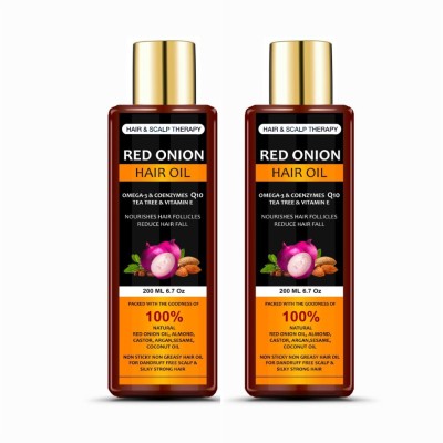 Manarya Hair & Scalp Therapy Red Onion Oil & Black Seed Hair Oil With Co Enzymes Q10 Hair Oil(400 ml)